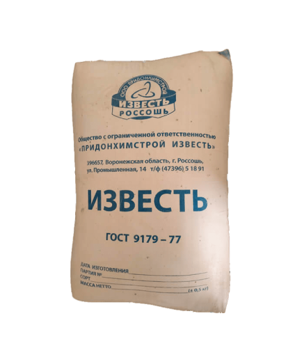 Известь негашеная строительная 30 кг ГОСТ 9179-77